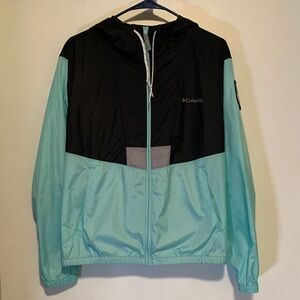 Columbia Sportswear Glacier National Park Black and Aqua Light Jacket‎ Size M